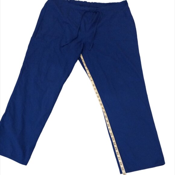 Scrubstar Scrub Set Top Bottom Pants XL Nursing Uniform Blue - Picture 8 of 12